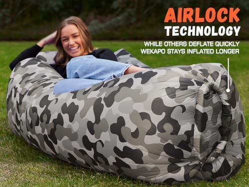 WEKAPO Inflatable Lounger Air Sofa Hammock-Portable,Water Proof& Anti-Air Leaking Design-Ideal Couch for Backyard Beach Traveling Camping Picnics & Music Festivals