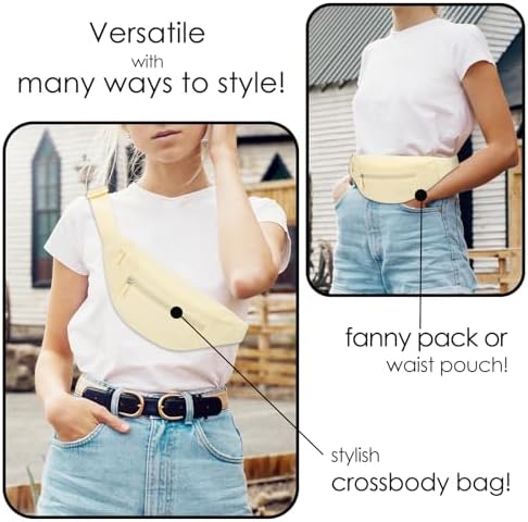 MAXTOP Large Crossbody Fanny Pack with 4-Zipper Pockets,Gifts for Enjoy Sports Festival Workout Traveling Running Casual Hands-Free Wallets Waist Pack Phone Bag Carrying All Phones