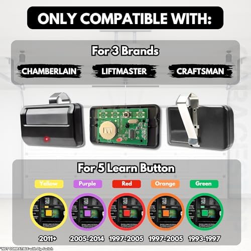 Garage Stop 2X for 891LM Chamberlain Craftsman Liftmaster Garage Door Opener Remote Replacement, 1993 to Present Garage Clicker, Universal Garage Door Opener Remote