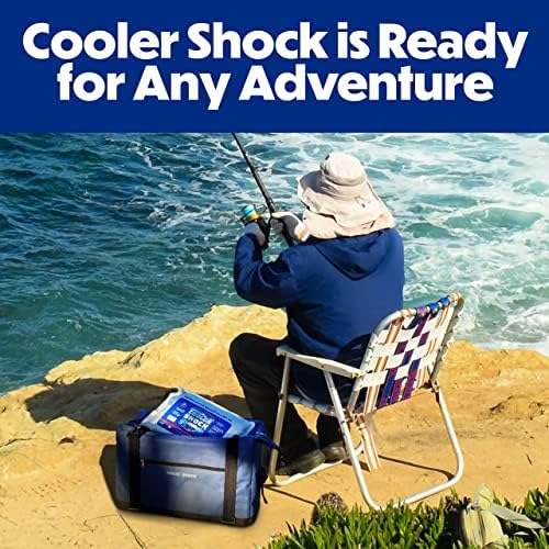 Cooler Shock Reusable Ice Packs for Cooler - Long Lasting Cold Freezer Packs for Coolers and Lunch Boxes - Cooler Ice Packs for Camping Gear, Fishing, Road Trips, Beach Must Haves