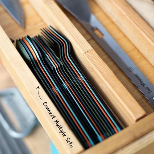 FULL WINDSOR – MAGWARE- Magnetic Camping Cutlery Set- Travel Silverware with case, Kids Lunch Box Set, Outdoor Flatware Utensils, Portable Repurposable Essentials Knife, Fork & Spoon- Turquoise (3PCS)