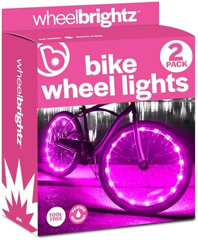 Brightz WheelBrightz LED Bike Wheel Lights - 2025 Edition with Superior Straps & LED-Weatherproof Shield! 14 Colors - Unmatched Durability, Visibility & 48+ Hours of Dazzling Illumination