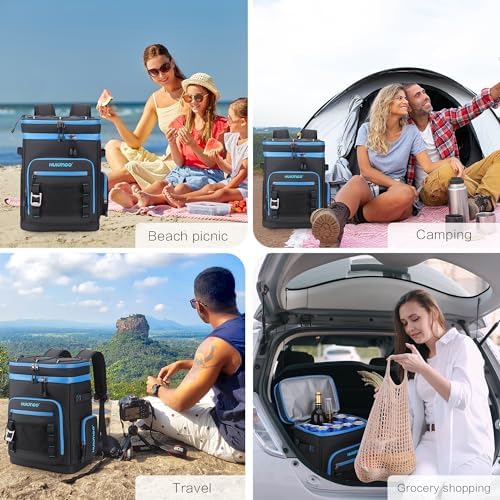 Large Waterproof Insulated Cooler Backpack for Men & Women, Leak Proof Cooler Backpack for Camping, Beach, Fishing, Picnic, Travel, Outdoor, 30L, 48Cans