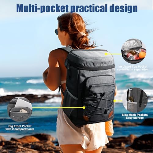Backpack Cooler Insulated Leak Proof for Men Wowen 36 Cans Soft Cooler Backpack Insulated Waterproof Large Capacity Coolers Bag Portable for Lunch Camping Travel Picnic Hiking