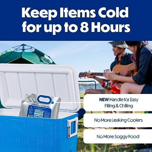Cooler Shock Reusable Ice Packs for Cooler - Long Lasting Cold Freezer Packs for Coolers and Lunch Boxes - Cooler Ice Packs for Camping Gear, Fishing, Road Trips, Beach Must Haves