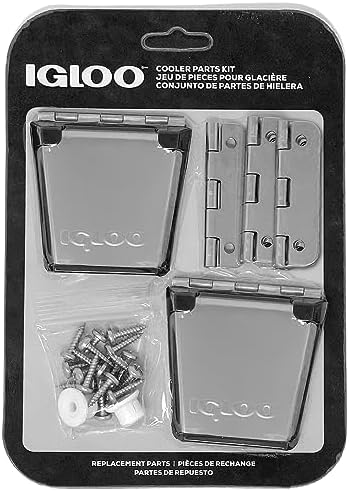 Igloo Cooler Heavy-Duty Stainless Steel Parts Kit - 2 Latches, 3 Hinges, Latch Posts & Screws - Marine-Grade, Corrosion-Resistant Parts