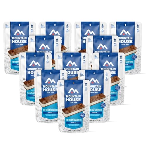 Mountain House Vanilla Ice Cream Sandwich | Freeze Dried Backpacking & Camping Food | 12-Pack