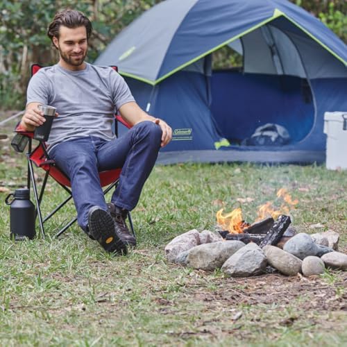 Coleman Broadband Mesh Quad Camp Chair with Carry Bag & Cup Holder, Cooling Mesh Back with Adjustable Arms