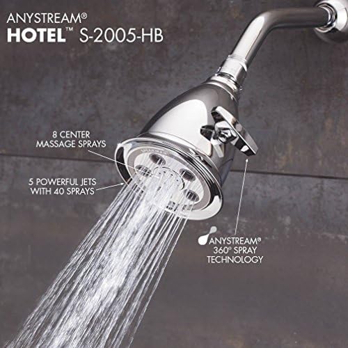 Speakman S-2005-HB-BC Hotel Anystream High Pressure 2.5 GPM Adjustable Shower Head, Brushed Chrome