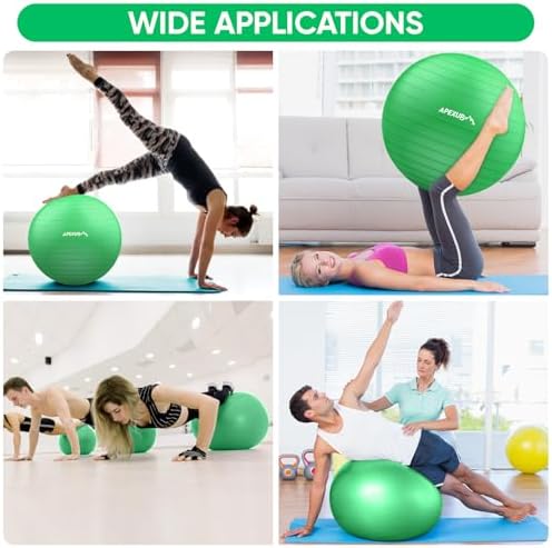 APEXUP Yoga & Pilates Ball - Anti Slip Heavy Duty Gym Ball for Fitness, Balance & Core Workout