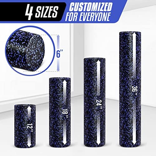 Yes4All High-Density Round Back Roller Foam, Exercise Foam Roller for Yoga, Pilates & Stretching - 12, 18, 24, 36 inch