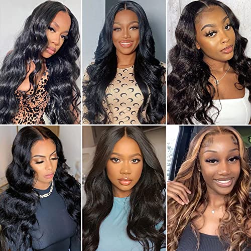 Hedy Body Wave Lace Front Wigs Human Hair Pre Plucked with Baby Hair Glueless 180% Density 10A Lace Closure Wigs for Black Women Natural Color 22 inch