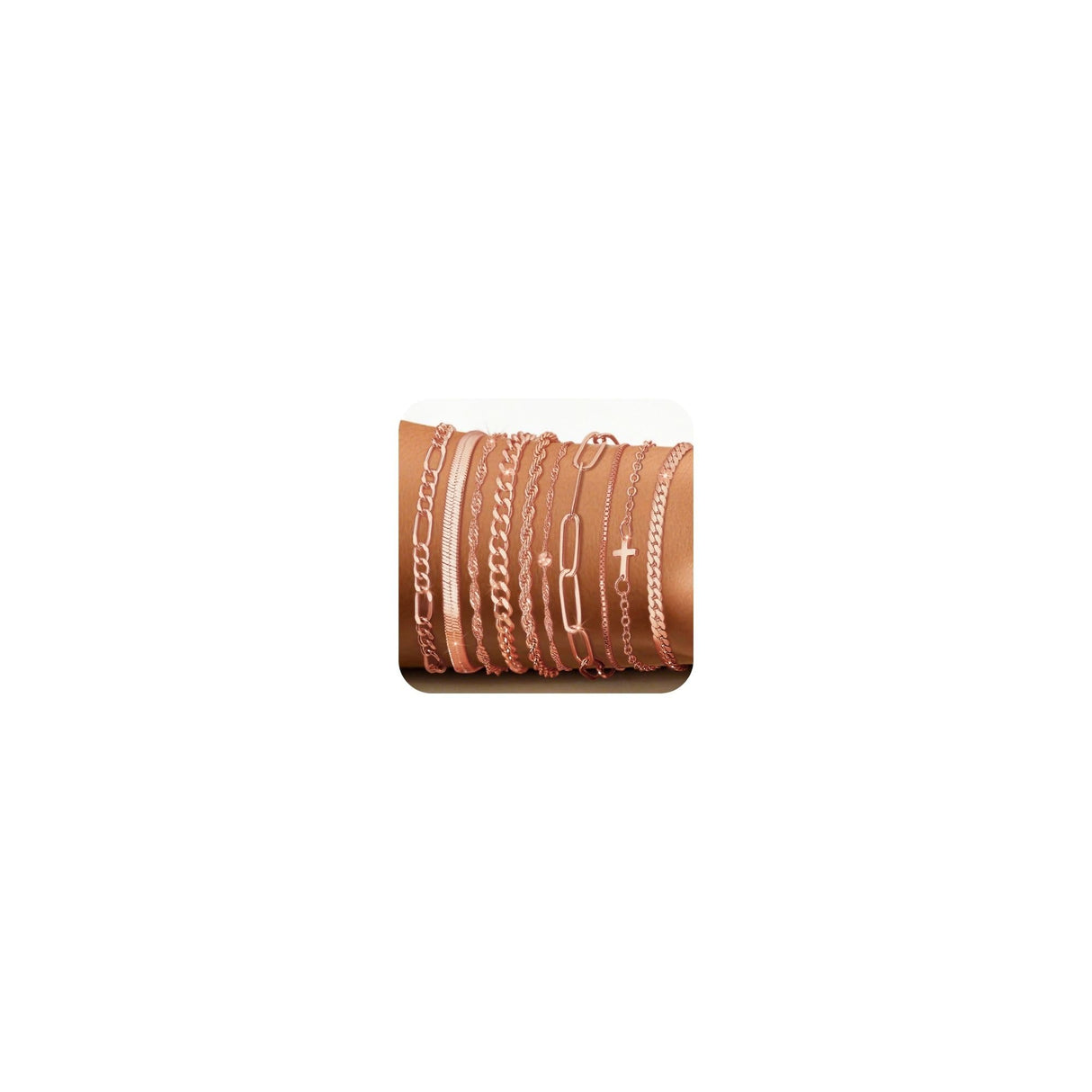 XIANNVXI 10pc Rose Gold Bracelets for Women