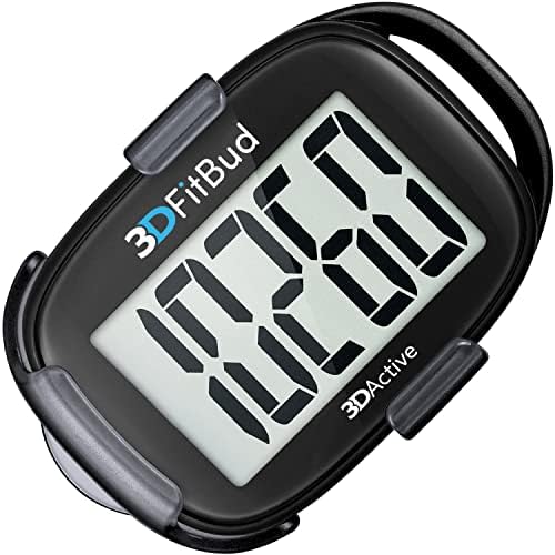 3DFitBud Simple Step Counter Walking 3D Pedometer from 3DActive with Clip & Lanyard - A420S