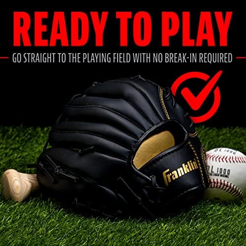 Franklin Sports Baseball + Softball Gloves - Field Master Adult + Youth Baseball + Softball Gloves - Right Hand + Left Hand Gloves - Infield + Outfield Mitts - Multiple Sizes + Colors
