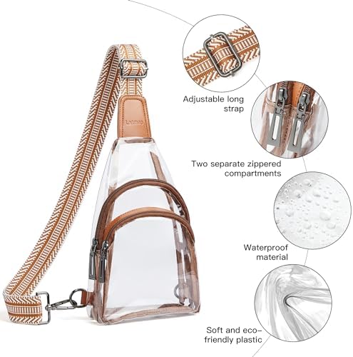 Clear bags Stadium Approved Crossbody Sling Bag Fanny Pack Backpack Purses for Women Men Belt bag for stadium events