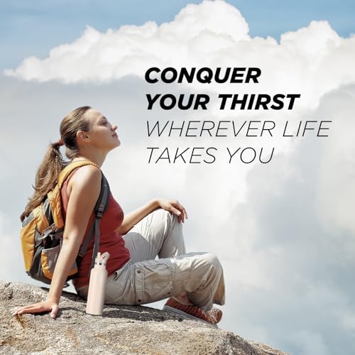 IRON °FLASK Camping & Hiking Hydration Canteens - 3 Lids (Narrow Straw Lid) Leak Proof Vacuum Insulated Stainless Steel - Hot & Cold Double Walled Sports Water Bottle - Sand, 20 Oz