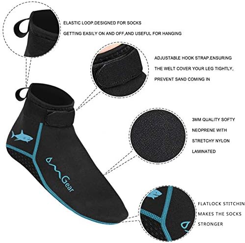 OMGear Water Socks Neoprene Socks Beach Booties 3mm 5mm Anti-Slip Wetsuit Footwear Fin Swim Sand Proof Socks