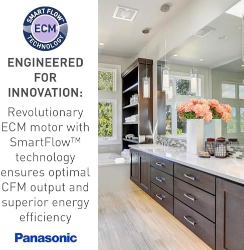 Panasonic WhisperValue Ceiling/Wall Mount Bathroom Exhaust Fan, 50-80-100 CFM, FV-0510VS1