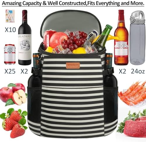 Camping Cooler Backpack 30 Cans, Soft Backpack Coolers Insulated Leak Proof Travel Cooler Bag Waterproof Lunch Picnic Beach Work Trip Thermal Bag Drink Beverage Beer Bag Cooler