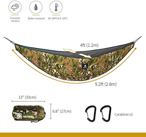 OneTigris Hideout Hammock Underquilt, Lightweight 4 Season Hammock Gear for Camping, Hiking, Backpacking, Travel, Beach, Backyard, Patio, Portable