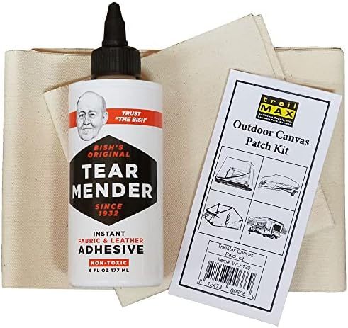 TrailMax Outdoor Canvas Patch Kit to Repair Pop-Up Campers, Canvas Tents, Boat Covers, Tarps