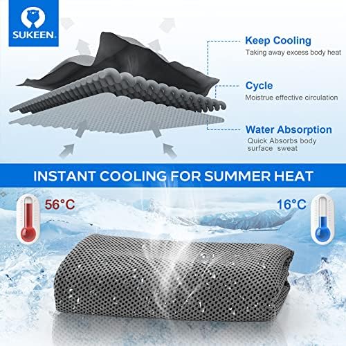 Sukkeen [4 Pack Cooling & Microfiber Towel (40'x12'),Soft Breathable Ice Towel for Yoga, Sport, Running,Gym & More Activities