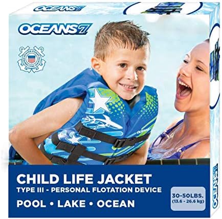 Oceans 7 U SCoast Guard Approved, Infant-Child-Youth Life Jacket Vest – Sizes for 8-90 lbs. – Type III Vest, PFD, Personal Flotation Device