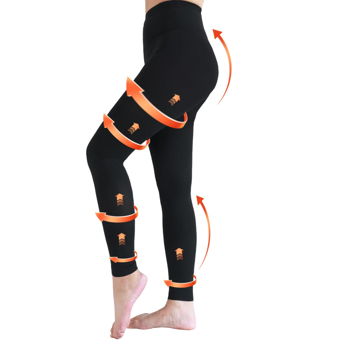 Medical Compression Pantyhose for Women & Men, 20-30mmHg Graduated Support Compression Tights Footless Medical Compression Stockings & Leggings for Edema, Varicose Veins, Swelling(Black,M)