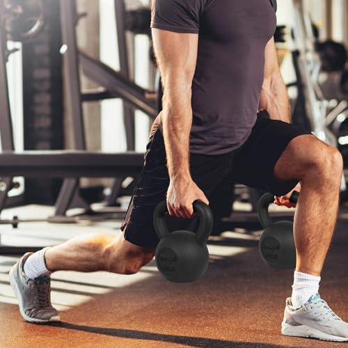 Yes4All 5-80 lbs Cast Iron Kettlebell for Dumbbell Weights Exercises, Gym, Full Body Home Workout Equipment, Push up, Grip and Strength Training