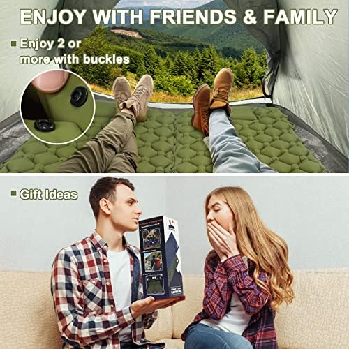 800g Ultralight Inflatable Sleeping Pad for Camping, with Foot Pump and Pillow, Compact Camping Mattress for Outdoors, Backpacking, Hiking