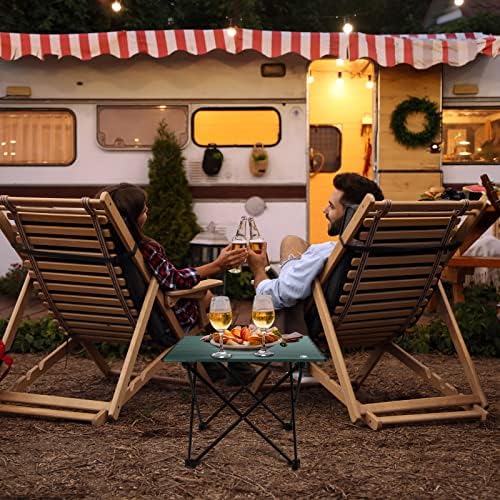 VILLEY Portable Camping Side Table, Ultralight Aluminum Folding Beach Table with Carry Bag for Outdoor Cooking, Picnic, Camp, Boat, Travel