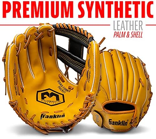 Franklin Sports Baseball + Softball Gloves - Field Master Adult + Youth Baseball + Softball Gloves - Right Hand + Left Hand Gloves - Infield + Outfield Mitts - Multiple Sizes + Colors
