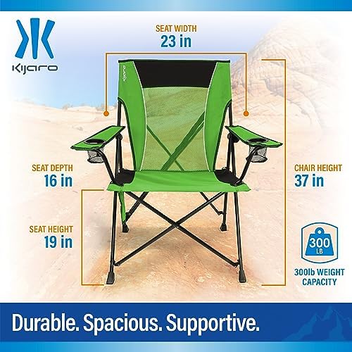 Kijaro Dual Lock Portable Camping Chairs - Enjoy the Outdoors with a Versatile Folding Chair, Sports Chair, Outdoor Chair & Lawn Chair - Dual Lock Feature Locks Position – Ireland Green