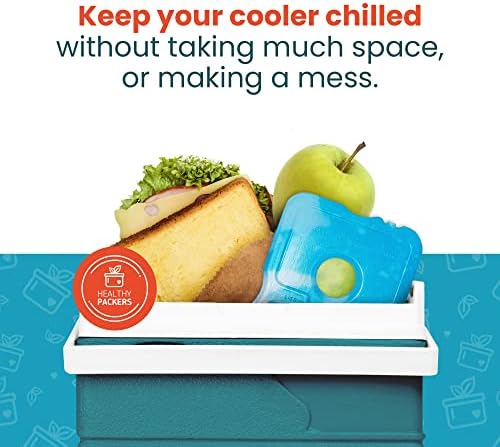 Healthy Packers Ice Packs for Lunch Boxes & Coolers - Freezer Packs - Original Cool Pack | Cooler Accessories for Beach, Camping & Fishing | Slim & Long-Lasting Reusable Ice Pack for Cooler