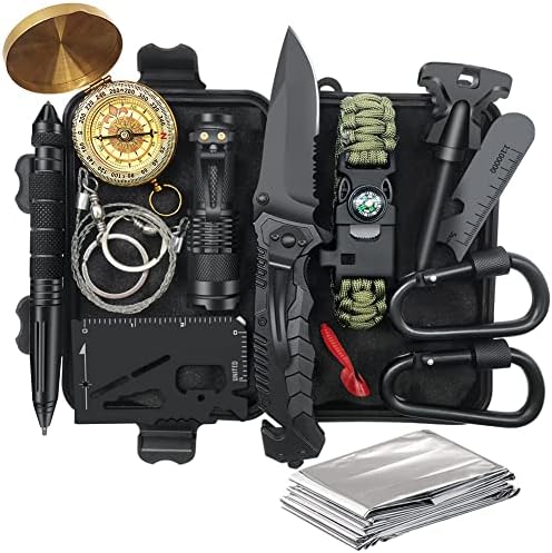 Gifts for Men Dad Husband - Fathers Day Anniversary Birthday Gifts Idea for Him Boyfriend Man - Survival Kit 14 in 1, Survival Gear and Equipment, Fishing Hunting Camping Accessories, Cool Gadgets