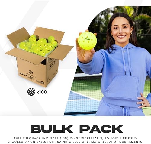 Franklin Sports X-40 Outdoor Pickleballs - Official Ball of USA Pickleball, APP Tour + Pickleball US Open - 3 Packs, 12 Packs, 36 Pickleball Buckets, 50, 100 + 400 Bulk Packs of Regulation Pickleballs