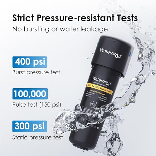 Waterdrop 10UB-CM 6 Months Under Sink Water Filter for 99% Chloramine Reduce- Ideal for California, Florida and Washington- NSF/ANSI 42 Certified- with Brushed Nickel Faucet(Include: System+ Faucet)