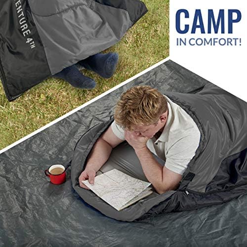 VENTURE 4TH Backpacking Sleeping Bag – XXL, Double and Single Sizes - Lightweight Warm & Cold Weather Sleeping Bags for Adults, Kids & Couples – Ideal for Hiking, Camping & Outdoor Adventures