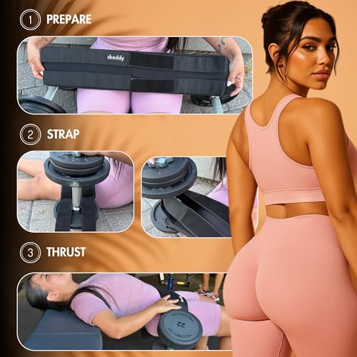 Hip Thrust Belt For Dumbbells Heavy, Kettlebells, Plates Up to 500 LBS, Hip Thrust Band for Women/Men, Double Hook & Loop Booty Builder, Glute Workout Equipment for All Shapes, Both Home/Gym.