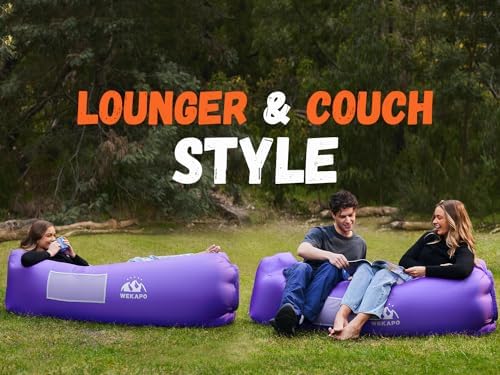 WEKAPO Inflatable Lounger Air Sofa Hammock-Portable,Water Proof& Anti-Air Leaking Design-Ideal Couch for Backyard Beach Traveling Camping Picnics & Music Festivals