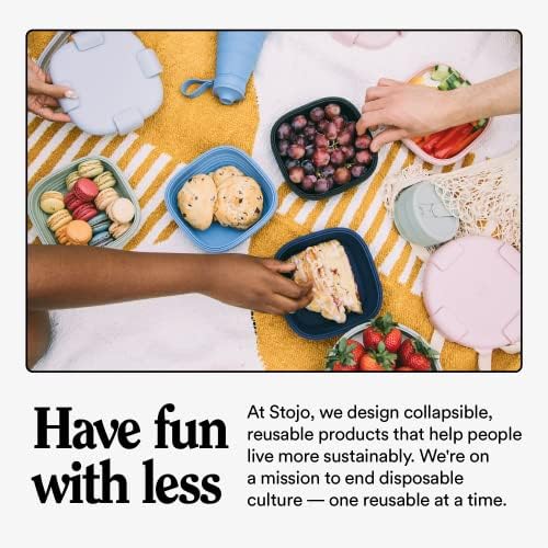 STOJO Collapsible Travel Cup - Reusable To-Go Pocket Size Silicone Bottle for Hot and Cold Drinks - Perfect for Camping - Microwave & Dishwasher Safe (Carnation, 12 Ounce (Pack of 1) - No Straw)