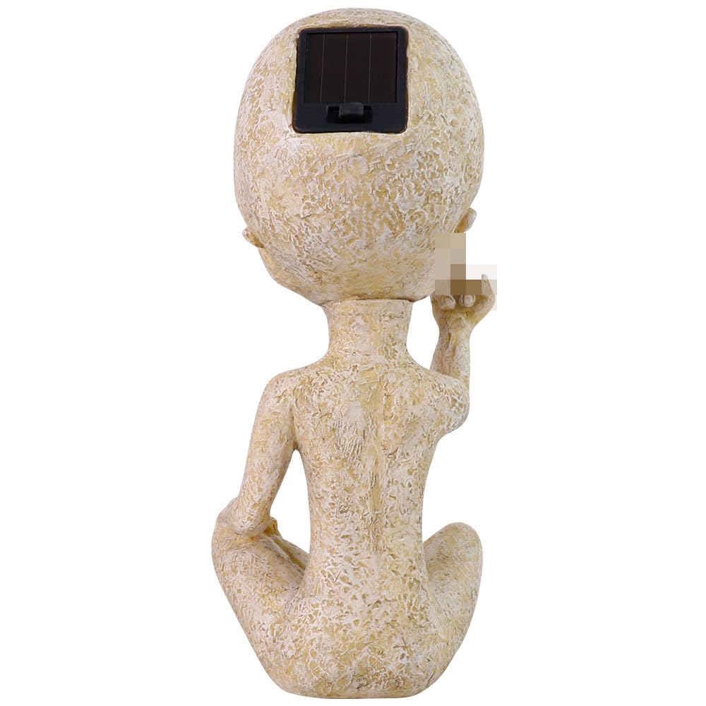Lopoti Solar Light Alien Statues Sculpture,Funny UFO Extraterrestrial Figurine for Home Garden Yard Art Outdoor Decoration.