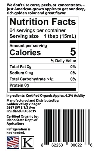 Fairchild's Organic Raw & Unfiltered Apple Cider Vinegar, 32 FZ - Four Pack