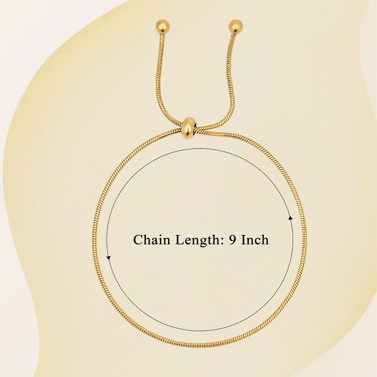 Yowivon Gold Plated Bracelet Dainty Cute Adjustable Slider Chain Bracelet