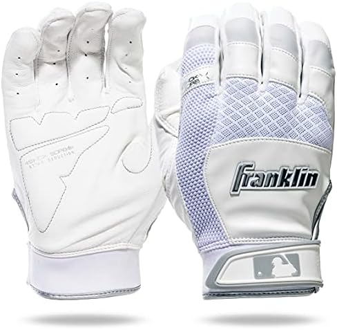 Franklin Sports MLB Baseball Batting Gloves - Shok-Sorb X Batting Gloves for Baseball + Softball - Adult + Youth Padded Non-Sting Batting Glove Pairs - Multiple Colors + Sizes