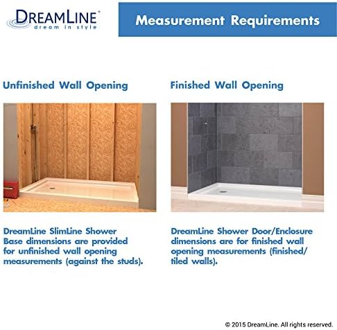 DreamLine SlimLine 32 in. D x 60 in. W x 2 3/4 in. H Right Drain Single Threshold Shower Base in White, DLT-1132602