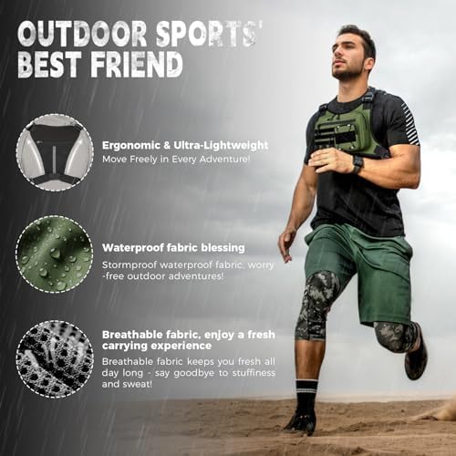 Outdoor Sports Chest Bag for Men, Chest Vest Holster Fits Most Pistols, EDC Travel Chest Pack for Running, Hiking