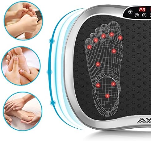 AXV Vibration Plate Exercise Machine Whole Body Workout Portable Mini Vibrate Fitness Platform Lymphatic Drainage Machine for Weight Loss Shaping Toning Wellness Home Gyms Workout (Mini)