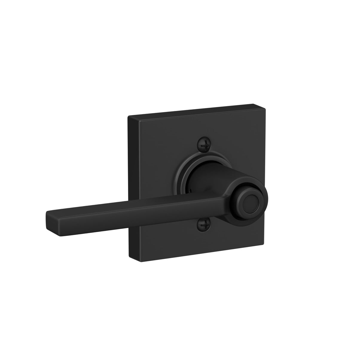 Schlage F40 LAT 622 COL Latitude Lever with Collins Trim Bed & Bath Privacy Door Lock, Matte Black